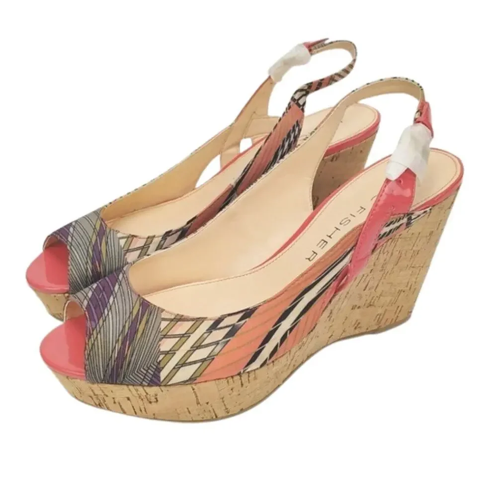 Marc Fisher Slingback Cork Wedges/Sandals NWOB